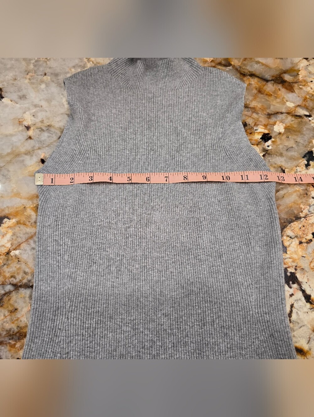 SNIDEL Knit Gray Ribbed Mock Neck OS - Picture 5 of 6